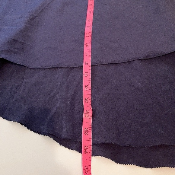 Trina Turk Midnight Blue One-Shoulder 100% Silk Tank Top Blouse Flowy Medium - Picture 6 of 7